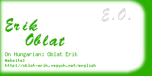 erik oblat business card